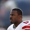 SAN DIEGO - SEPTEMBER 25:  Reggie Torbor #53 of the New York Giants looks on against the San Diego Chargers on September 25, 2005 at Qualcomm Stadium in San Diego, California.  The Chargers won 45-23.  (Photo by Stephen Dunn /Getty Images)