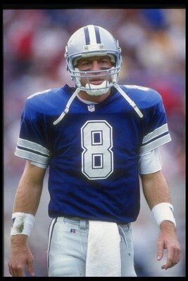 22 Nov 1992:  Quarterback Troy Aikman of the Dallas Cowboys looks on during a game against the Phoenix Cardinals at Sun Devil Stadium in Tempe, Arizona.  The Cowboys won the game, 16-10. Mandatory Credit: Otto Greule  /Allsport