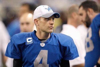 DETROIT , MI - NOVEMBER 27:  Kicker Jason Hanson #4 of the Detroit Lions walks on the sidelines during the game against the Tennessee Titans on November 27, 2008 at Ford Field in Detroit, Michigan. Tennessee won the game 47-10. (Photo by Gregory Shamus/Ge