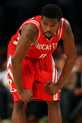 LOS ANGELES, CA - MAY 12:  Aaron Brooks #0 of the Houston Rockets looks on in the first half against the Los Angeles Lakers in Game Five of the Western Conference Semifinals during the 2009 NBA Playoffs at Staples Center on May 12, 2009 in Los Angeles, Ca