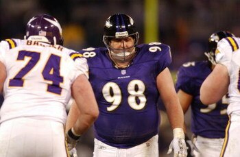 07 Jan 2002 : Tony Siragusa #89 of the Baltimore Ravens during the game against the Minnesota Vikings at PSINet Stadium in Baltimore, Maryland. The Ravens won 19-3. DIGITAL IMAGE. Mandatory Credit: Doug Pensinger/Getty Images
