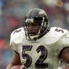 7 Jan 2001:  Ray Lewis #52 of the Baltimore Ravens runs with the ball during the AFC Divisional Playoffs Game against the Tennessee Titans at the Adelphia Coliseum in Nashville, Tennessee.  The Ravens defeated the Titans 24-10.Mandatory Credit: (Andy Lyon