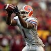 TALLAHASSEE, FL - NOVEMBER 29:  Receiver Percy Harvin #1 of the Florida Gators takes a direct snap and runs for a touchdown  against the Florida State Seminoles at Bobby Bowden Field at Doak Campbell Stadium on November 29, 2008 in Tallahassee, Florida.  