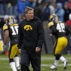 IOWA CITY, IOWA - NOVEMBER 8: Head Coach Kirk Ferentz of the Iowa Hawkeyes runs his team through pre-game drills before taking on the  Penn State Nittany Lions at Kinnick Stadium on November 8, 2008 in Iowa City, Iowa. Iowa defeated Penn State  24-23. (Ph