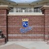 SURPRISE, AZ - MARCH 04: The Kansas City Royals logo is seen outside of the team offices before the spring training game against the Texas Rangers at Surprise Stadium on March 4, 2009 in Surprise, Arizona.  (Photo by Christian Petersen/Getty Images)