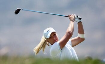 MORELIA, MEXICO- APRIL 26:  Suzann Pettersen of Norway tees off the 11th hole during the final round of the Corona Championship at the Tres Marias Residential Golf Club on April 26, 2009 in Morelia, Michoacan, Mexico. (Photo by Donald Miralle/Getty Images