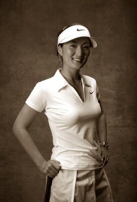 APACHE JUNCTION, AZ - MARCH 21:  (EDITORS NOTE: THIS IMAGE WAS SHOT USING CAMERA'S BLACK AND WHITE MODE)  Grace Park of South Korea poses for a portrait at the LPGA Safeway International on March 21, 2007 at the Superstition Mountain Golf and Country Club