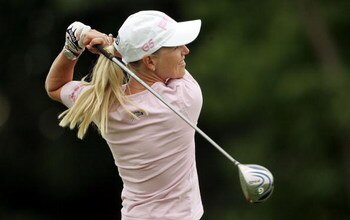 HAVRE DE GRACE, MD - JUNE 08:  Carin Koch of Sweden hits her tee shot on the par 5 11th hole during the first round of the McDonald's LPGA Championship on June 8, 2006 at Bulle Rock Golf Course in Havre de Grace, Maryland  (Photo by Andy Lyons/Getty Image