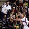 BELFAST, UNITED KINGDOM - FEBRUARY 22:  John McEnroe of the United States complains to the umpire during the second day of the BlackRock Tour of Champions at the Odyssey Arena February 22, 2008 in Belfast, Northern Ireland.  (Photo by Matthew Lewis/Getty 