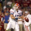 MIAMI - JANUARY 08:  Tim Tebow #15 of the Florida Gators looks to pass the ball during the FedEx BCS National Championship Game against the Oklahoma Sooners at Dolphin Stadium on January 8, 2009 in Miami, Florida.  (Photo by Donald Miralle/Getty Images)