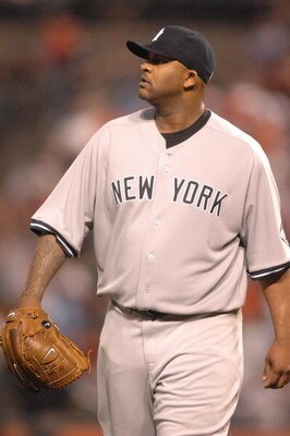 BALTIMORE, MD - MAY 8:  CC Sabathia.#52 of the New York Yankees looks on during a baseball game against the Baltimore Orioles on May 8, 2009 at Camden Yards in Baltimore, Maryland.  (Photo by Mitchell Layton/Getty Images)
