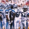 1 Oct 1995:  Linebacker Sam Mills #51 of the Carolina Panthers looks to the sideline for the defensive alignment call while standing in the team huddle in between plays during the Panthers 20-13 loss to the Tampa Bay Buccaneers at Memorial Stadium in Clem