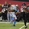 ATLANTA - NOVEMBER 23: Wide receiver Steve Smith #89 of the Carolina Panthers grabs a pass against the Atlanta Falcons at the Georgia Dome on November 23, 2008 in Atlanta, Georgia.  (Photo by Al Messerschmidt/Getty Images)