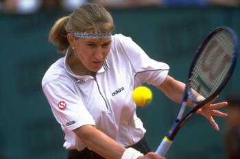 Jun 1996:  Steffi Graf of Germany in action during the French Open at the Roland Garros Stadium, Paris. \ Mandatory Credit: Gary M Prior /Allsport