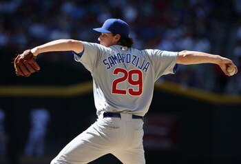 PHOENIX - APRIL 29:  Relief pitcher Jeff Samardzija #29 of the Chicago Cubs pitches against the Arizona Diamondbacks during the game at Chase Field on April 29, 2009 in Phoenix, Arizona. The Diamondbacks defeated the Cubs 10-0.  (Photo by Christian Peters