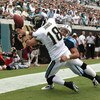 JACKSONVILLE, FL - SEPTEMBER 9:  Cornerback Cortland Finnegan #31 of the Tennessee Titans knocks away the ball in the end-zone as wide receiver Matt Jones #18 of the Jacksonville Jaguars can't come down with a reception at Alltel Stadium September 9, 2007