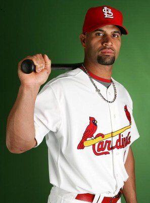 JUPITER, FL - FEBRUARY 20:  Albert Pujols #5 of the St. Louis Cardinals during photo day at Roger Dean Stadium on February 20, 2009 in Jupiter, Florida.  (Photo by Doug Benc/Getty Images)