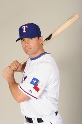 SURPRISE, ARIZONA - FEBRUARY 24:  Michael Young #10 of the Texas Rangers during photo day at Surprise Stadium on February 24, 2009 in Surprise, Arizona. (Photo by: Harry How/Getty Images)