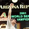 4 Nov 2001:  Co-MVP winner Randy Johnson #51 a of the Arizona Diamondbacks celebrates winning the  World Series over the New York Yankees at Bank One Ballpark in Phoenix, Arizona. The Diamondbacks defeated the Yankees 3-2. DIGITAL IMAGE Mandatory Credit: 