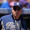 DENVER - APRIL 29:  Manager Bud Black #20 of the San Diego Padres watches the action from the dugout against the Colorado Rockies during MLB action at Coors Field on April 29, 2009 in Denver, Colorado. The Rockies defeated the Padres 7-5.  (Photo by Doug 