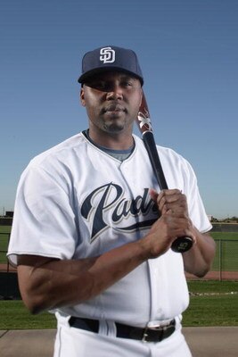 PEORIA, AZ - FEBRUARY 24:  Cliff Floyd #16 of the San Diego Padres poses during photo day at Peoria Stadium on February 24, 2009 in Peoria, Arizona. (Photo by Donald Miralle/Getty Images)