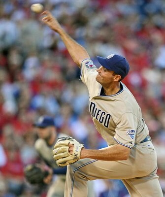 PHILADELPHIA - APRIL 17: Starting Pitcher Chris Young #32 of the San Diego Padres throws a pitch during the game against the Philadelphia Phillies on April 17, 2009 at Citizens Bank Park in Philadelphia, Pennsylvania. (Photo by Drew Hallowell/Getty Images