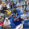 21 Mar 1999: Designated Hitter Cecil Fielder #45 of the Toronto Blue Jays swings at the ball during the Spring Training game against the  Boston Red Sox at the Dunedin Stadium in Dunedin, Florida. The Red Sox defeated the Blue Jays 4-3. Mandatory Credit: 