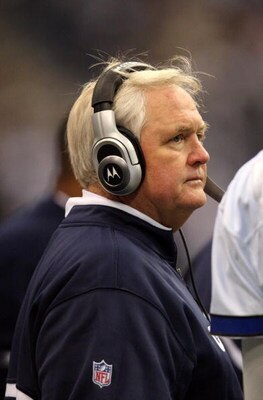 IRVING, TX - DECEMBER 20:  Head Coach Wade Phillips of the Dallas Cowboys looks on from the side line during their NFL game against the Baltimore Ravens at Texas Stadium on December 20, 2008 in Irving, Texas. The Ravens defeated the Cowboys 33-24. (Photo 