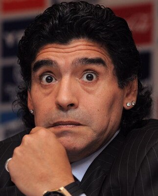 BUENOS AIRES, ARGENTINA - NOVEMBER 04:  Diego Maradona during the press conference where he was presented as new Argentina??s football coach  at the AFA on November 4, 2008 in Buenos Aires, Argentina  (Photo by Lalo Yasky/Getty Images)