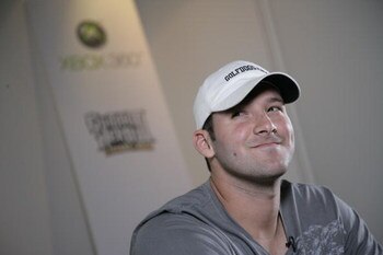 DALLAS - OCTOBER 23:  Dallas Cowboys quarterback Tony Romo looks on at Terence Newman's home October 23, 2007 in Dallas, Texas.  (Photo by Jensen Walker/Getty Images for Guitar Hero)