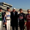 DAYTONA BEACH, FL - FEBRUARY 07:   Dale Earnhardt Jr., Jimmie Johnson, Rick Hendrick, Jeff Gordon, and Mark Martin pose for the media prior to practice for the NASCAR Sprint Cup Series Daytona 500 at Daytona International Speedway on February 7, 2009 in D