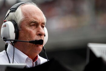 INDIANAPOLIS - MAY 24:  Team Penske owner Roger Penske watches the action during the IRL IndyCar Series 93rd running of the Indianapolis 500 on May 24, 2009 at the Indianapolis Motor Speedway in Indianapolis, Indiana.  (Photo by Jamie Squire/Getty Images)