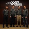 CONCORD, NC - JANUARY 20:  Joe Gibbs Racing drivers (L-R) Denny Hamlin, driver of the #11 FedEx Toyota, Brad Coleman, driver of the Nationwide Series #20 Toyota, Joey Logano, driver of the #20 Home Depot Toyota, and Kyle Busch, driver of the #18 M&M's Toy