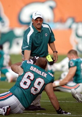MIAMI - AUGUST 09:  Head Coach Tony Sparano of the Miami Dolphinsprior to a pre season game against the Tampa Bay Buccaneers on August 9, 2008 at Dolphin Stadium in Miami, Florida.  Tampa defeated Miami 17-6. (Photo by Marc Serota/Getty Images)