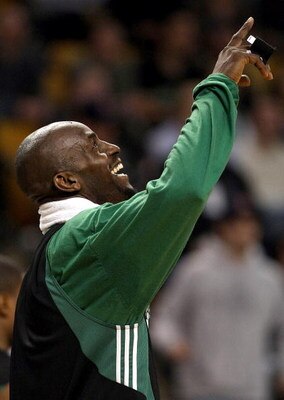 BOSTON - DECEMBER 03: Kevin Garnett #5 of the Boston Celtics watches the jumbotron during a time out late in the fourth quarter against the Indiana Pacers on December 3, 2008 at TD Banknorth Garden in Boston, Massachusetts. The Celtics defeated the Pacers