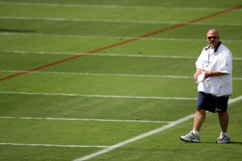 DAVIE, FL - MAY 02:  Head coach Tony Sparano of the Miami Dolphins watches his team during mini camp on May 2, 2009 at the Miami Dolphins Training facility in Davie, Florida.  (Photo by Marc Serota/Getty Images)