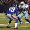 EAST RUTHERFORD, NJ - NOVEMBER 02:  Terrell Owens #81 of the Dallas Cowboys runs a pass pattern against Corey Webster #23 of the New York Giants during their game on November 2, 2008 at Giants Stadium in East Rutherford, New Jersey.  (Photo by Al Bello/Ge