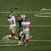 GLENDALE, AZ - FEBRUARY 03:  Corey Webster #23 of the New York Giants breaks up a pass intended for Randy Moss #81 of the New England Patriots on the Patriots final drive of the game with less then a minute to go in the game during Super Bowl XLII on Febr
