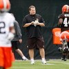 BEREA, OH - MAY 02: Head coach Eric Mangini of the Cleveland Browns looks on  during rookie mini camp at the Cleveland Browns Training and Administrative Complex on May 2, 2009 in Berea, Ohio.  (Photo by Gregory Shamus/Getty Images)