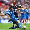 LONDON, ENGLAND - MAY 23:  Garry Richards of Gillingham tackles Nick Chadwick of Shrewsbury Town during the Coca Cola League 2 Playoff Final match between Gillingham and Shrewsbury Town at Wembley Stadium on May 23, 2009 in London, England.  (Photo by Jam