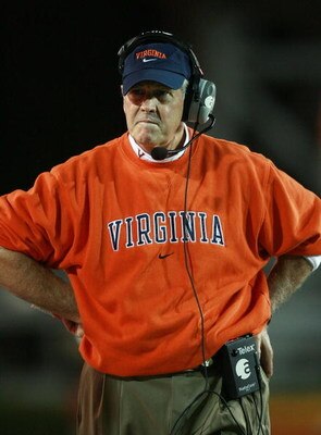 CORAL GABLES, FL - NOVEMBER 10:  Head coach Al Groh of the Virginia Cavaliers watches his team take on the Miami Hurricanes at the Orange Bowl November 10, 2007 in Coral Gables, Florida. The Hurricanes played their last game in the Orange Bowl as Virginia