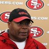 SANTA CLARA, CA - MAY 01:  Head coach Mike Singletary of the San Francisco 49ers talks with the media during the 49ers Minicamp at their training facilities on May 1, 2009 in Santa Clara, California.  (Photo by Jed Jacobsohn/Getty Images)