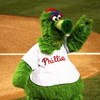 PHILADELPHIA - OCTOBER 25:  The Philadelphia Phillies mascot Philly Fanatic cheers with the crowd before taking on the Tampa Bay Rays during game three of the 2008 MLB World Series on October 25, 2008 at Citizens Bank Park in Philadelphia, Pennsylvania.  