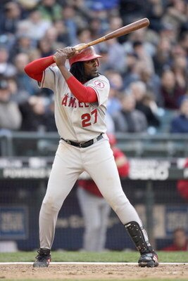 SEATTLE - APRIL 14: Vladimir Guerrero #27 of the Los Angeles Angels of Anaheim stands ready at bat during the Opening Day game against the Seattle Mariners  on April 14, 2009 at Safeco Field in Seattle, Washington. (Photo by: Otto Greule Jr/Getty Images)