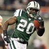 EAST RUTHERFORD, NJ - DECEMBER 30: Thomas Jones #20 of the New York Jets carries  the ball against the Kansas City Chiefs during their game on December 30th, 2007 at The Meadowlands in East Rutherford, New Jersey (Photo by Al Bello/Getty Images) 