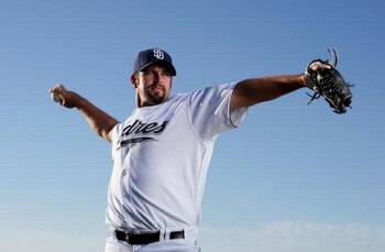 PEORIA, AZ - FEBRUARY 24:  Heath Bell #21 of the San Diego Padres poses during photo day at Peoria Stadium on February 24, 2009 in Peoria, Arizona. (Photo by Donald Miralle/Getty Images)
