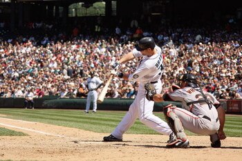 SEATTLE  - MAY 24:  Russell Branyan #30 of the Seattle Mariners swings at the pitch during the game against the San Francisco Giants on May 24, 2009 at Safeco Field in Seattle, Washington. (Photo by Otto Greule Jr/Getty Images)  