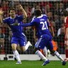 LIVERPOOL, ENGLAND - APRIL 08:  Branislav Ivanovic of Chelsea celebrates after scoring his team's first goal during the UEFA Champions League Quarter Final First Leg match between Liverpool and Chelsea at Anfield on April 8, 2009 in Liverpool, England.  (