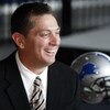 DETROIT , MI - JANUARY 16:  Jim Schwartz head coach of the Detroit Lions talks with the media after press conference to introduce him as the Lions new head coach on January 16, 2009 at Ford Field in Detroit, Michigan.  (Photo by Gregory Shamus/Getty Image