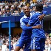 LONDON, ENGLAND - MAY 02:  Nicolas Anelka of Chelsea celebrates with his team mate Didier Drogba after Anelka scored the first goal  during the Barclays Premier League match between Chelsea and Fulham at Stamford Bridge on May 2, 2009 in London.  (Photo b